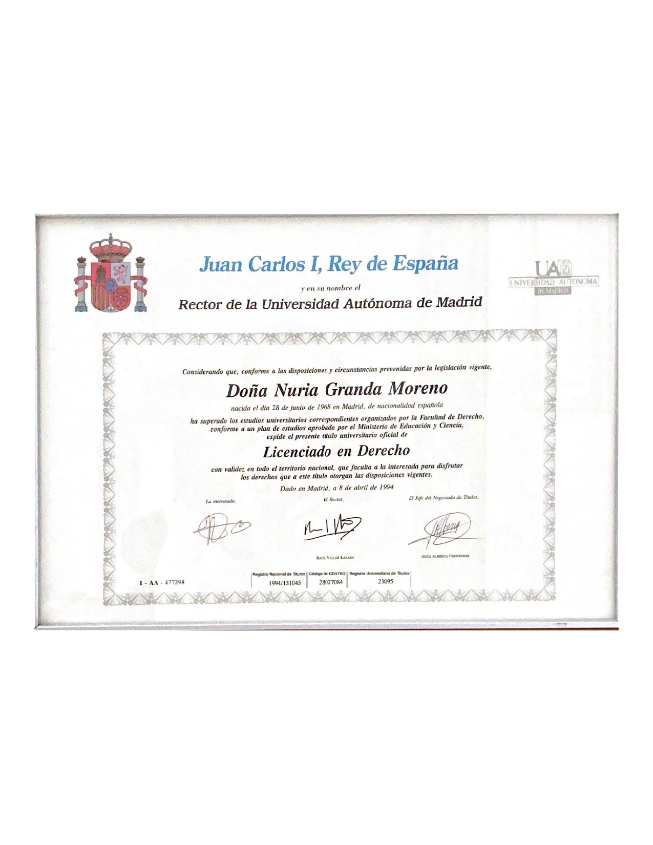 Granda y Asociados · reconocimiento